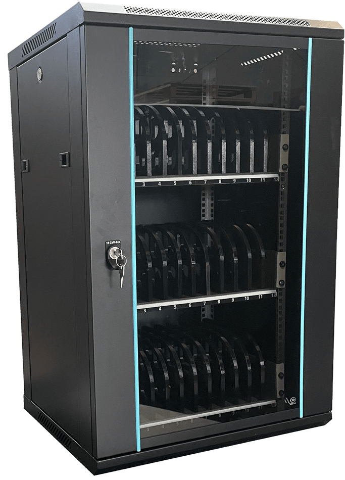 Schwarzer Tabletschrank zur Aufbewahrung